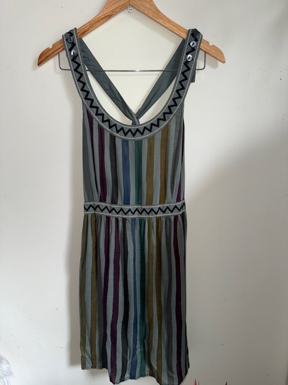 Gudrun Sjoden Sleeveless Striped Summer Dress Size M